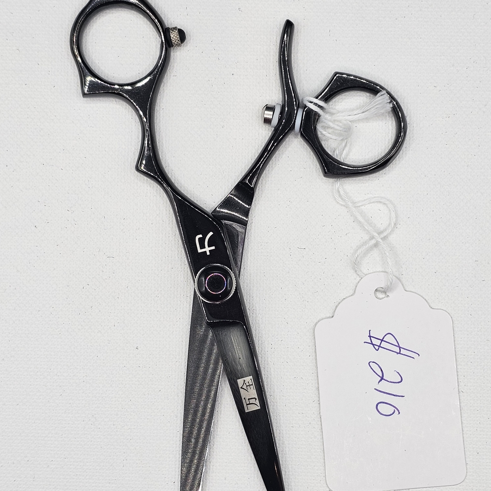 Black Professional Hair Scissors With Thumb Swivel